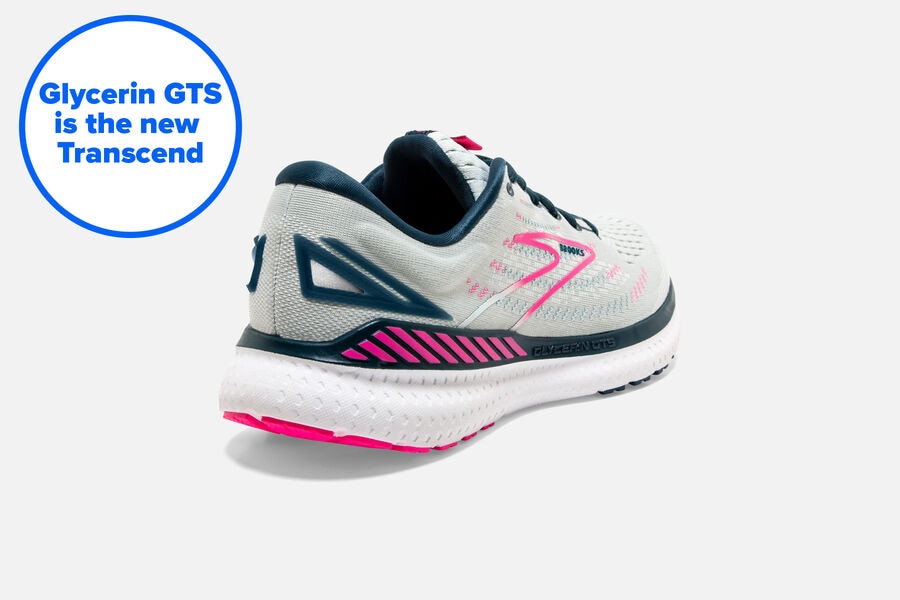 Brooks Israel Glycerin GTS 19 Road Running Shoes Womens - White/Pink - MEJ-728916